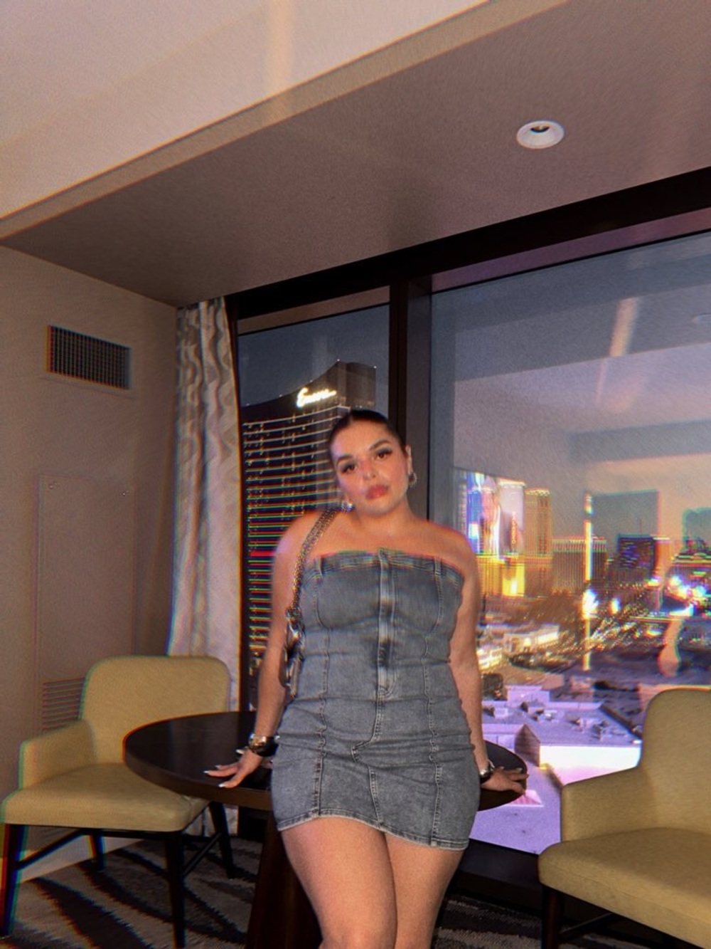 Denim Strapless Mini Dress - Blue